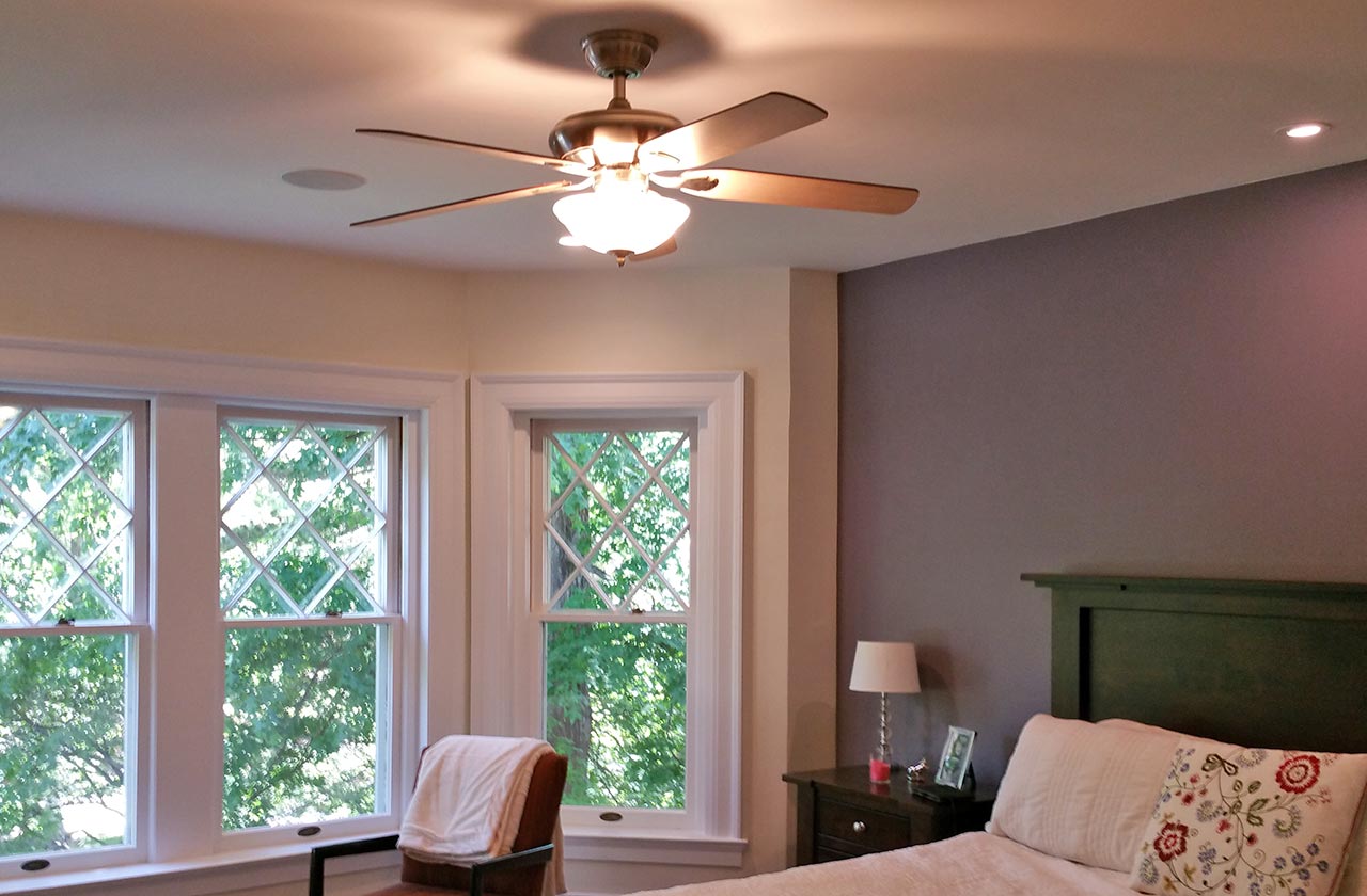 bedroom lighting, ceiling fan